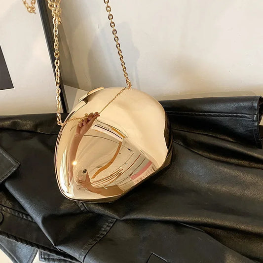 Bolsa Clutch Espelhada "Luna"-Compacta, Brilhante e Poderosa