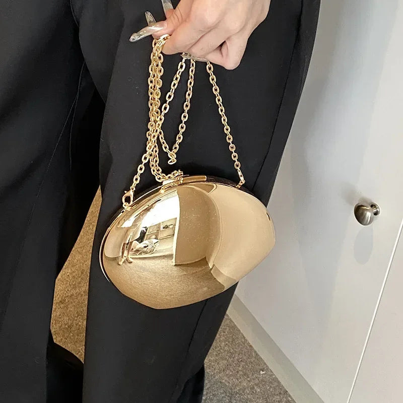Bolsa Clutch Espelhada "Luna"-Compacta, Brilhante e Poderosa