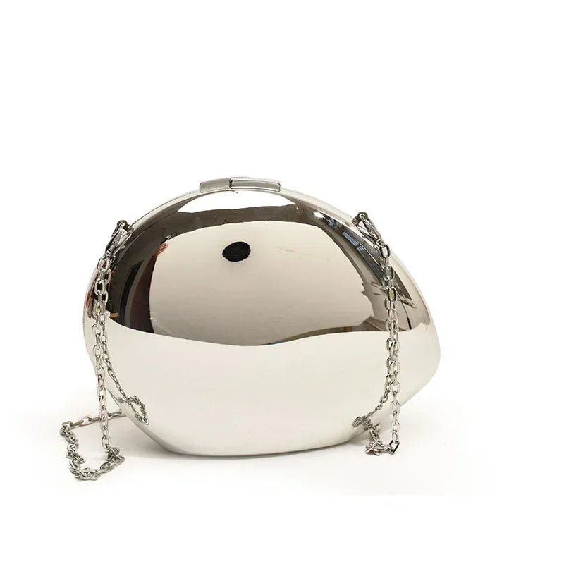 Bolsa Clutch Espelhada "Luna"-Compacta, Brilhante e Poderosa