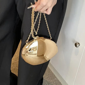 Bolsa Clutch Espelhada "Luna"-Compacta, Brilhante e Poderosa